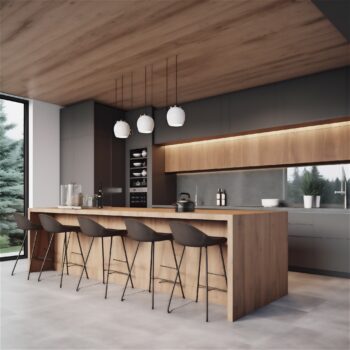 kitchen with bar seating